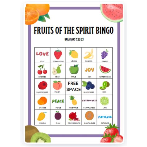 fruit of the spirit bingo game|different bingo patterns.